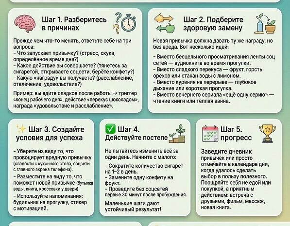Как заменить вредные привычки на полезные